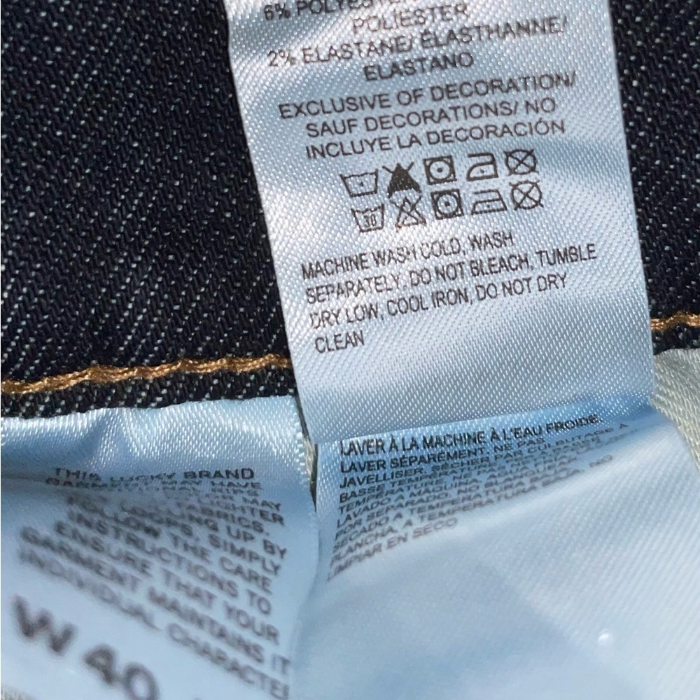 Lucky Brand Men’s 410 Athletic Slim Size 40x30 Dark Blue Excellent Condition - Picture 6 of 16